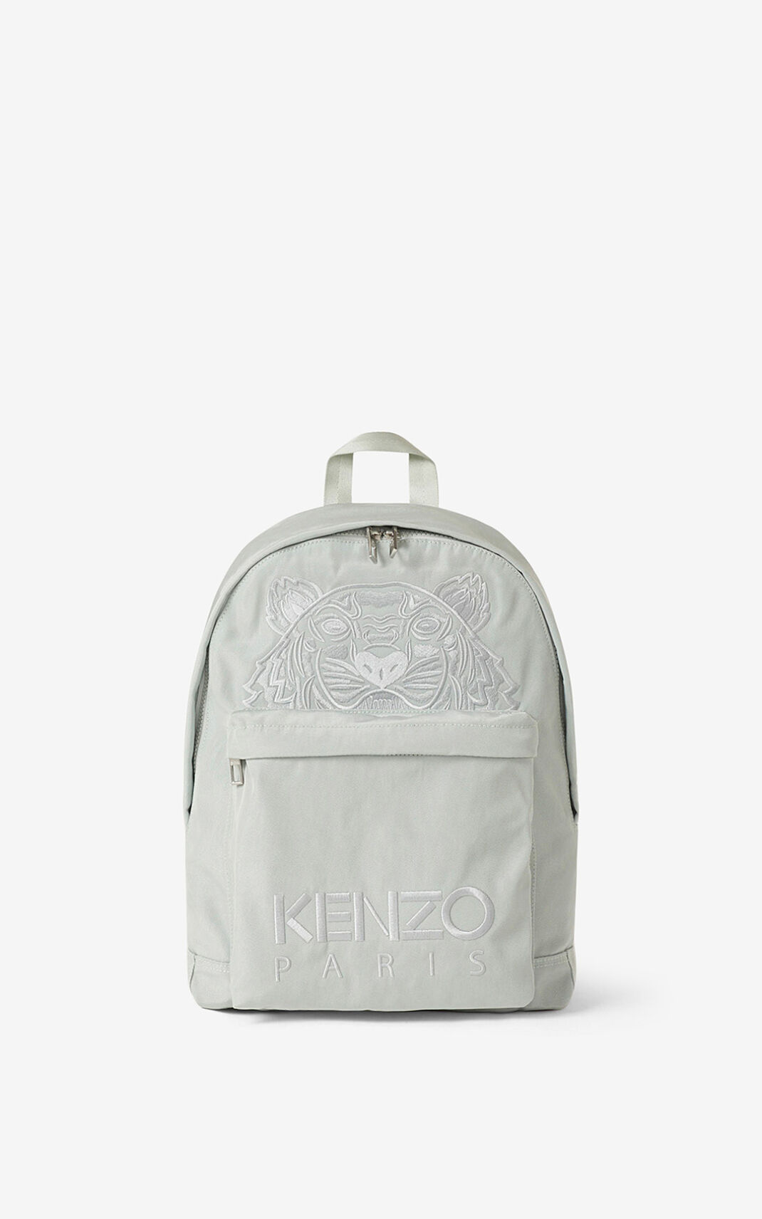 Kenzo Canvas Kampus Tiger Backpack Olive Green For Mens 9068VTJWA